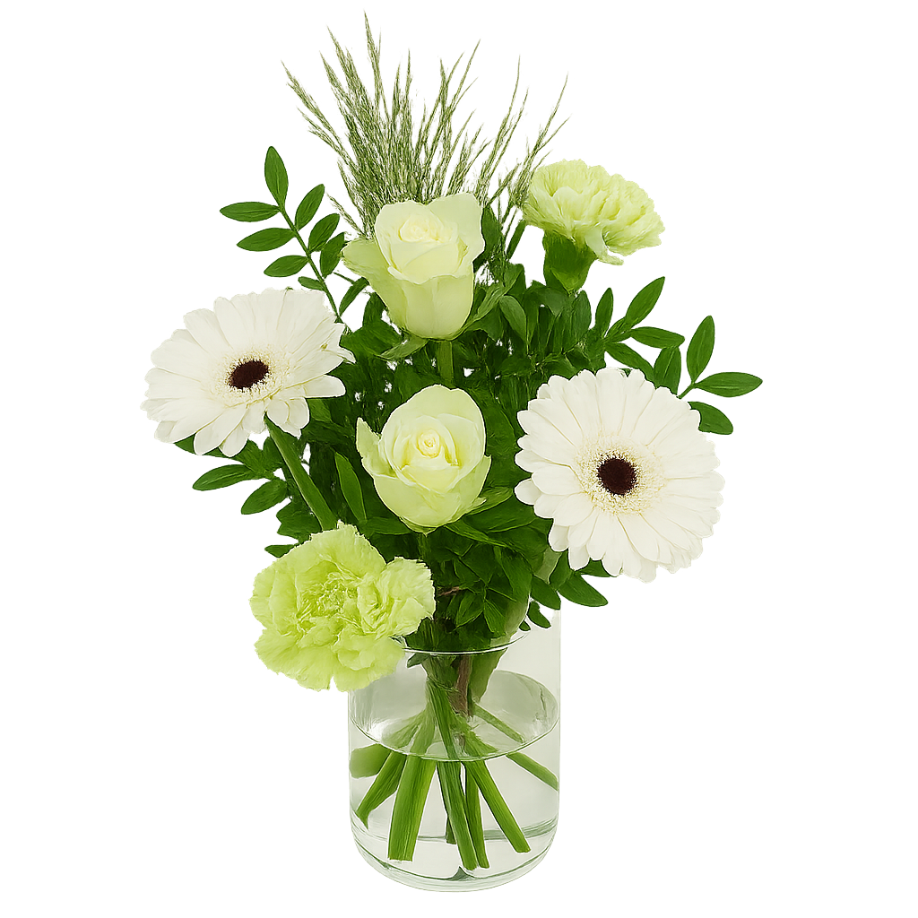 Mors Dagsbukett – Vit & Grön Elegans