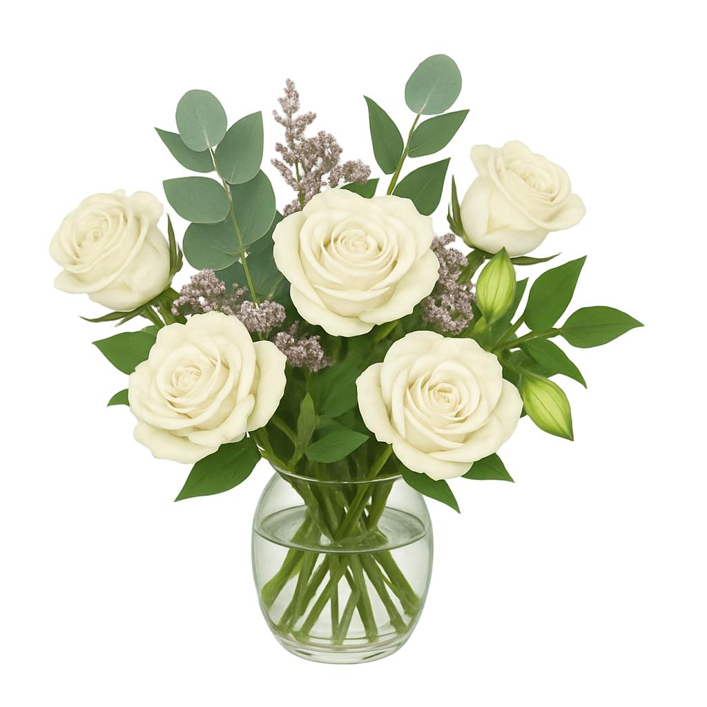 kramvit elegans bukett krämvita rosor – Netflora; krämvit rosor bukett – elegant