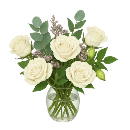 kramvit elegans bukett krämvita rosor – Netflora; krämvit rosor bukett – elegant