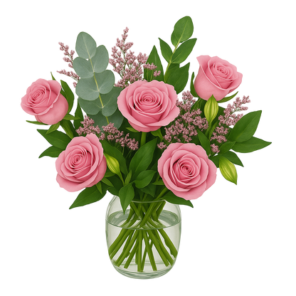 rosdröm rosa bukett rosor – Netflora; rosa rosor bukett – rosdröm