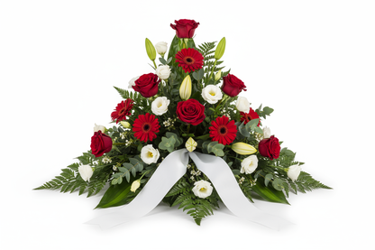 Begravningsarrangemang med sorgeband