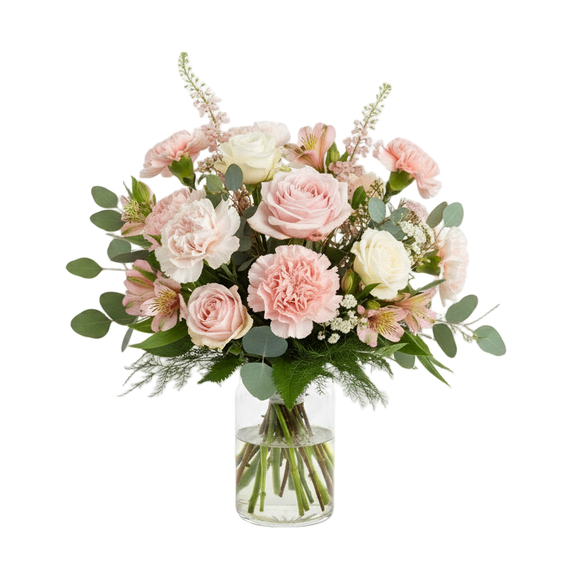 Ljusrosa bukett närmare version