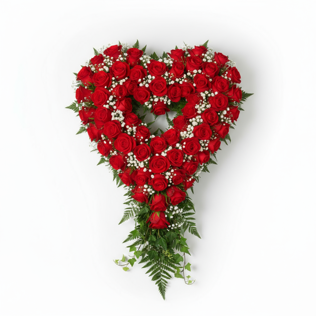 Röd begravningskrans