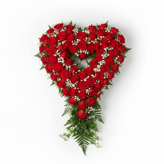 Röd begravningskrans