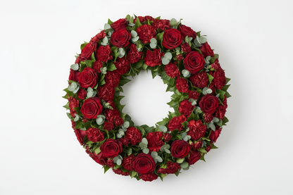 Röd begravningskrans