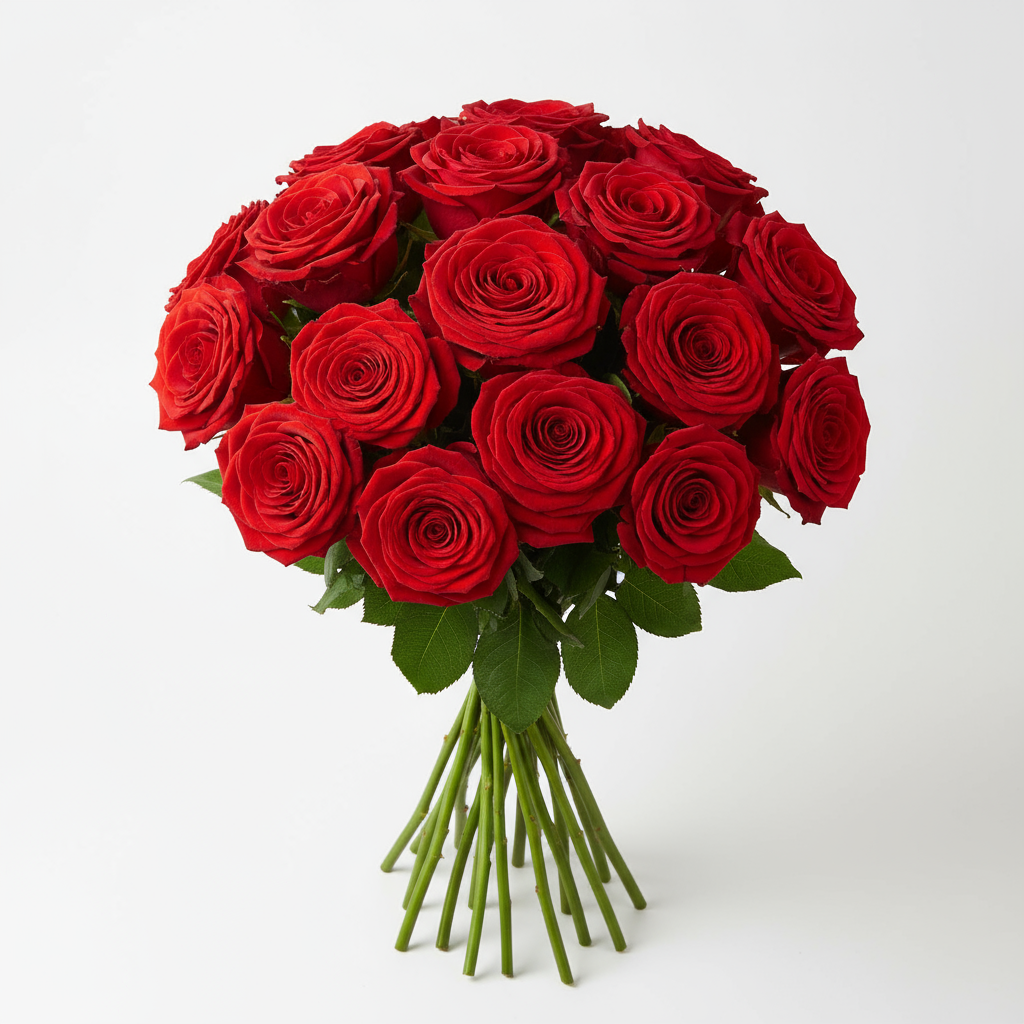 Röda Naomi rosor flat lay