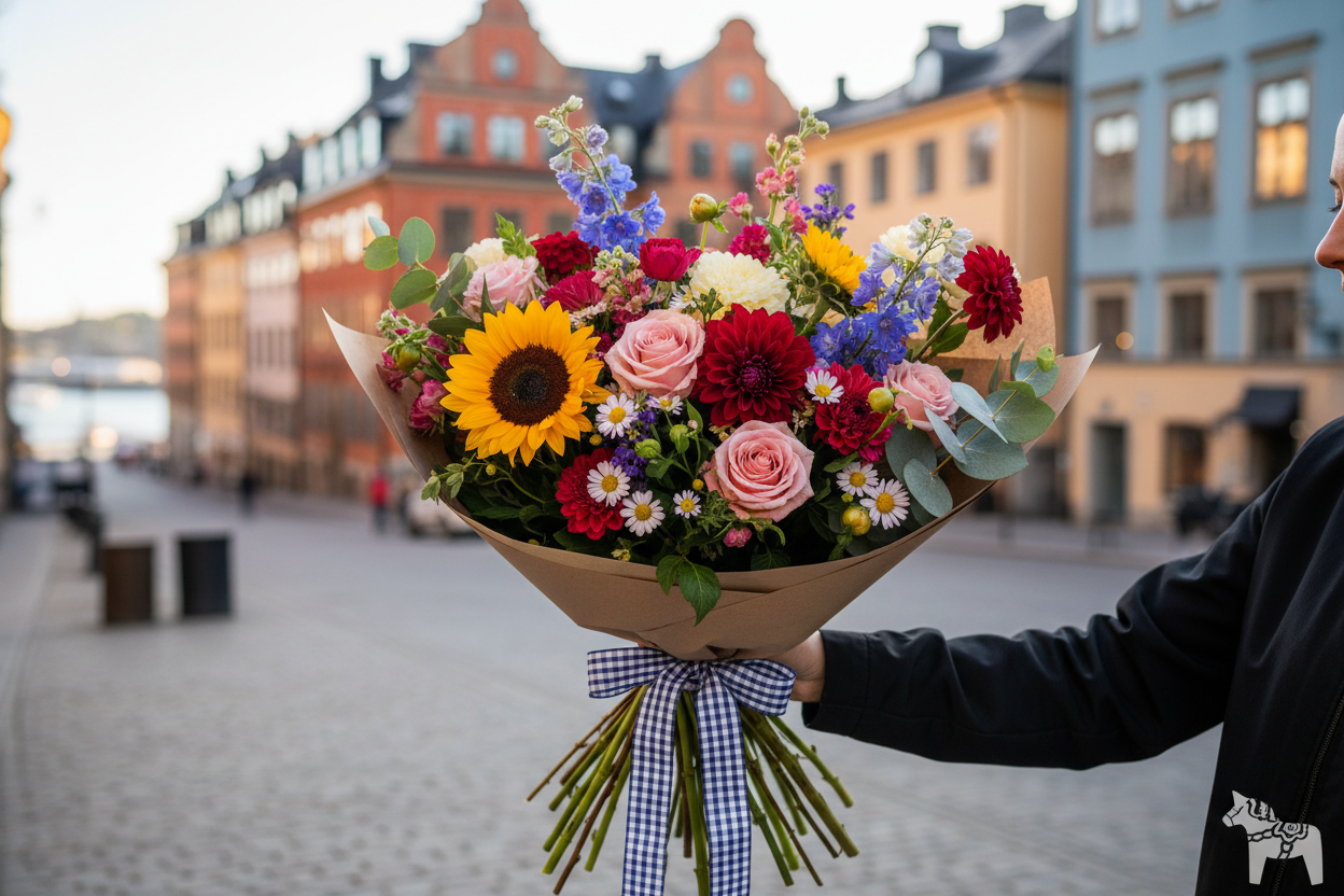 Stockholm bukett med stadsmiljö
