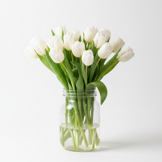 Vita klassiska tulpaner produktfoto