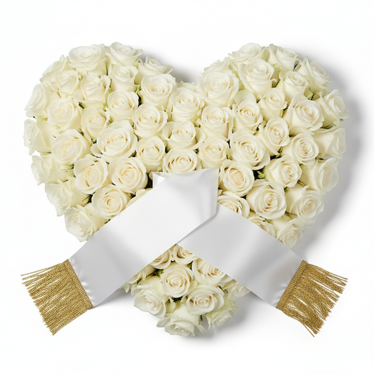 Vitt roshjärta närbild