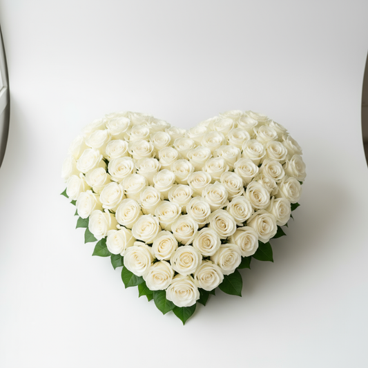 Vitt roshjärta utan sorgeband